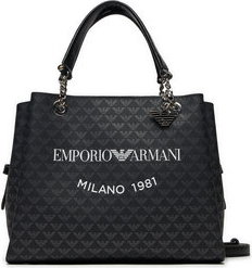 Czarna torebka Emporio Armani z nadrukiem duża na ramię