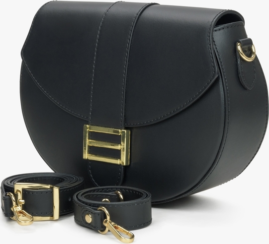 Czarna torebka Estro w stylu glamour średnia