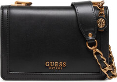 Czarna torebka Guess na ramię w młodzieżowym stylu średnia