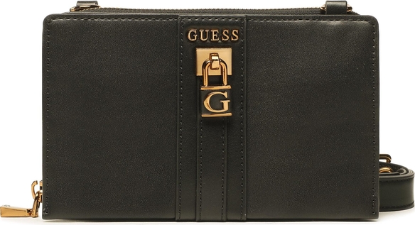 Czarna torebka Guess średnia w młodzieżowym stylu na ramię