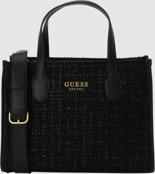 Czarna torebka Guess ze skóry ekologicznej w stylu glamour do ręki