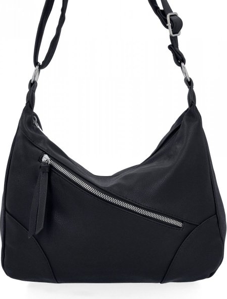 Czarna torebka Herisson na ramię w stylu glamour średnia
