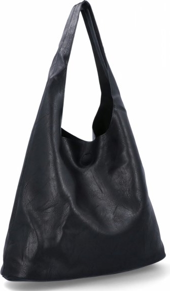 Czarna torebka Herisson w stylu glamour duża na ramię