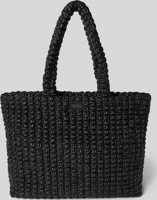 Czarna torebka Hugo Boss pikowana duża w wakacyjnym stylu