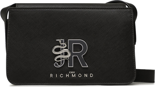 Czarna torebka John Richmond średnia na ramię matowa