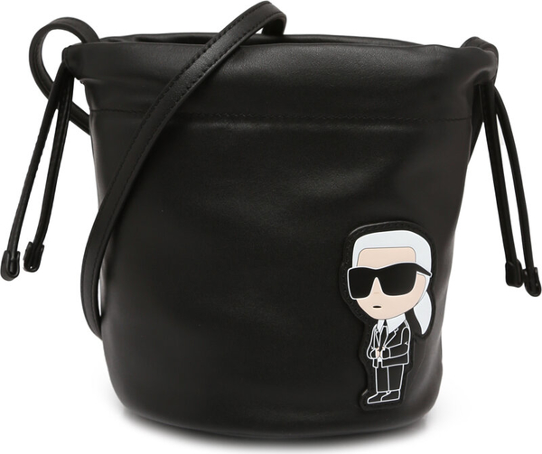 Czarna torebka Karl Lagerfeld matowa ze skóry na ramię