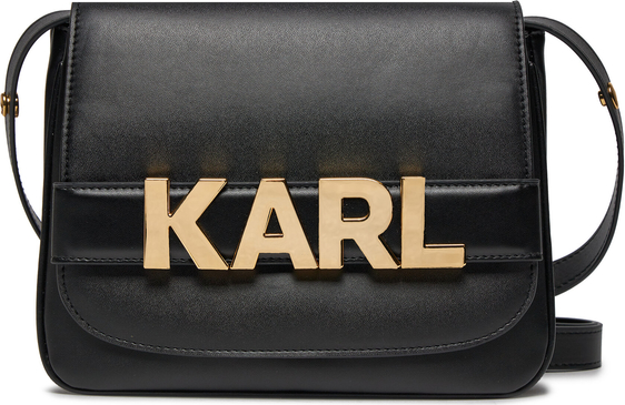 Czarna torebka Karl Lagerfeld na ramię średnia w młodzieżowym stylu