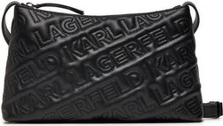 Czarna torebka Karl Lagerfeld na ramię w młodzieżowym stylu z nadrukiem