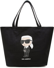 Czarna torebka Karl Lagerfeld na ramię z nadrukiem