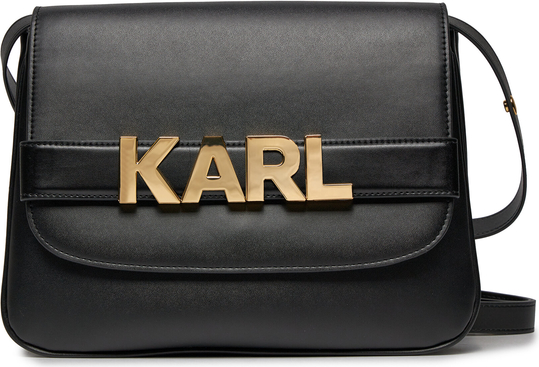 Czarna torebka Karl Lagerfeld średnia na ramię