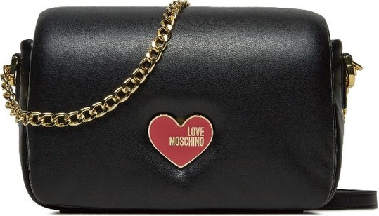 Czarna torebka Love Moschino średnia na ramię w stylu glamour