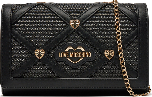 Czarna torebka Love Moschino w młodzieżowym stylu średnia na ramię