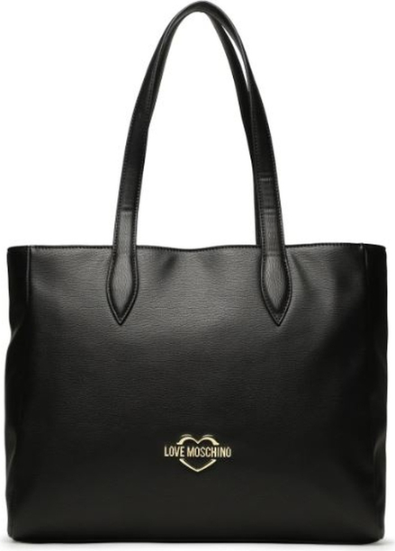 Czarna torebka Love Moschino w stylu glamour matowa duża