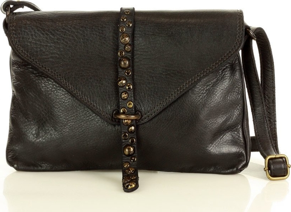 Czarna torebka Marco Mazzini Handmade na ramię w stylu glamour matowa