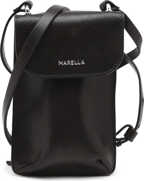 Czarna torebka Marella na ramię ze skóry matowa