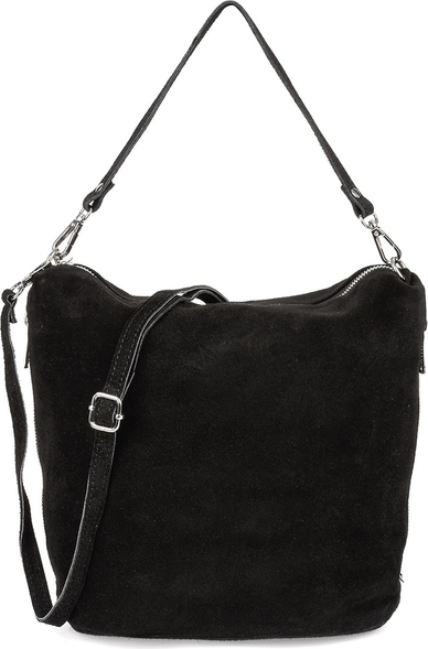 Czarna torebka Merg na ramię w stylu glamour matowa