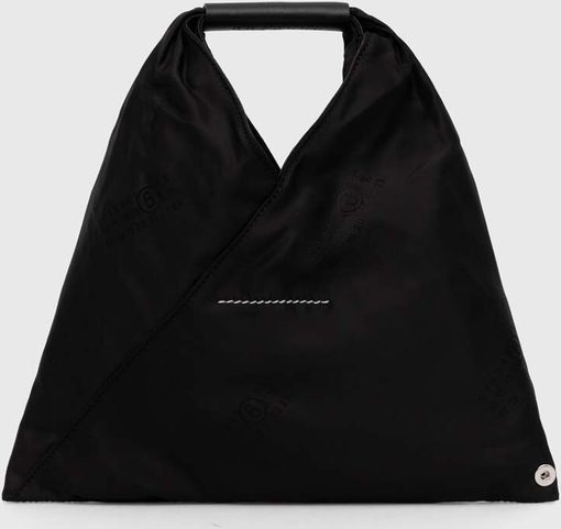 Czarna torebka MM6 Maison Margiela matowa na ramię ze skóry