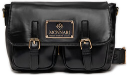 Czarna torebka Monnari matowa w młodzieżowym stylu średnia