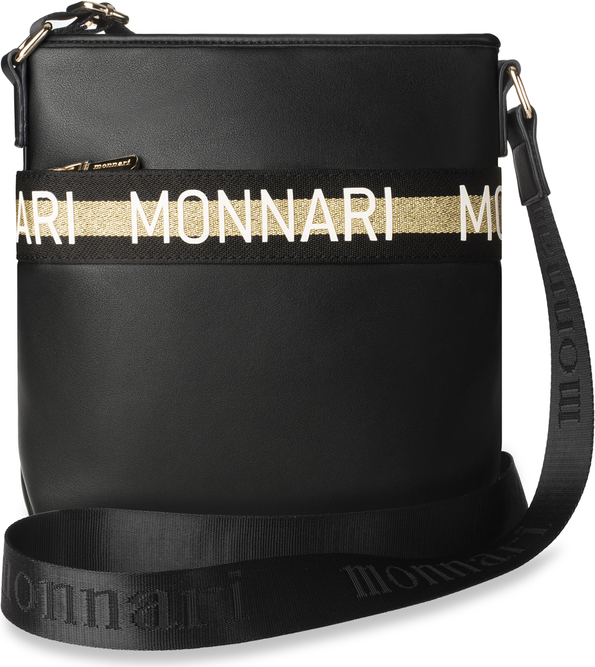 Czarna torebka Monnari na ramię z aplikacjami średnia
