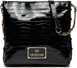 Czarna torebka Monnari średnia lakierowana w młodzieżowym stylu