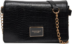 Czarna torebka Monnari średnia z tłoczeniem w młodzieżowym stylu