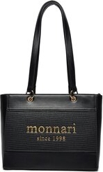 Czarna torebka Monnari w młodzieżowym stylu na ramię średnia