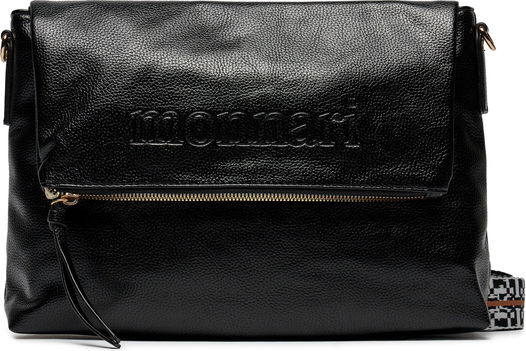 Czarna torebka Monnari w młodzieżowym stylu średnia lakierowana