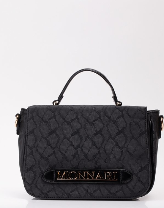 Czarna torebka Monnari w stylu glamour na ramię matowa