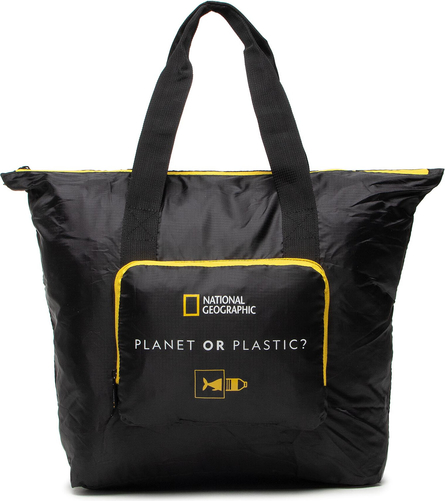 Czarna torebka National Geographic w wakacyjnym stylu matowa duża