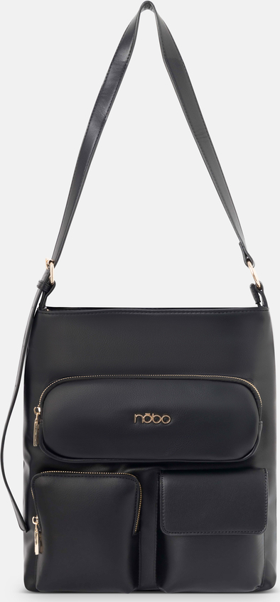 Czarna torebka NOBO w stylu glamour na ramię średnia