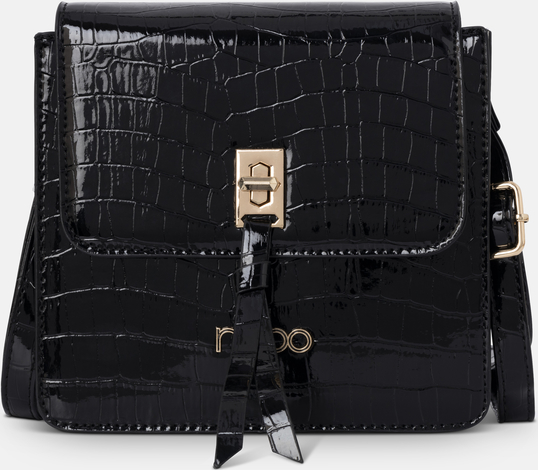 Czarna torebka NOBO w stylu glamour średnia lakierowana
