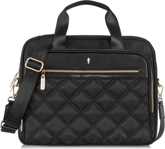Czarna torebka Ochnik duża do ręki w stylu glamour