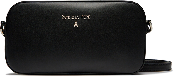 Czarna torebka Patrizia Pepe średnia w młodzieżowym stylu na ramię