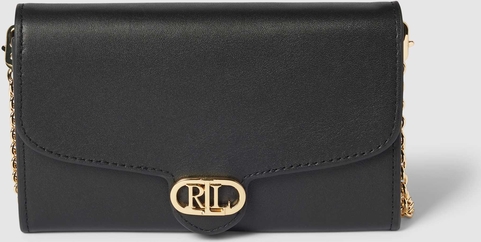 Czarna torebka Ralph Lauren matowa mała z aplikacjami