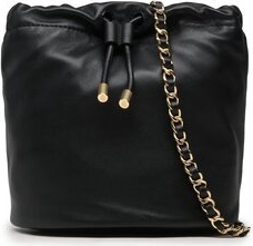 Czarna torebka Ralph Lauren w wakacyjnym stylu na ramię matowa