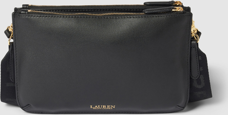 Czarna torebka Ralph Lauren ze skóry na ramię średnia