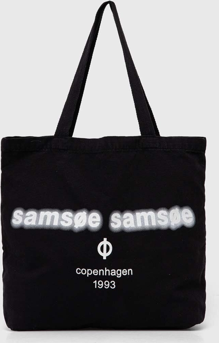 Czarna torebka Samsoe Samsoe na ramię matowa duża