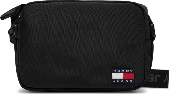 Czarna torebka Tommy Jeans w młodzieżowym stylu na ramię średnia