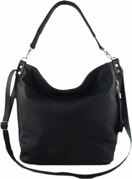Czarna torebka TrendyTorebki w stylu glamour matowa na ramię