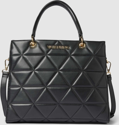 Czarna torebka Valentino Bags duża na ramię w stylu glamour