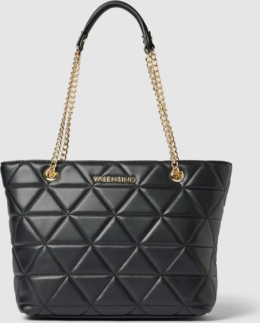 Czarna torebka Valentino Bags pikowana ze skóry ekologicznej duża