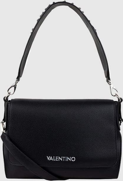 Czarna torebka Valentino by Mario Valentino matowa w stylu glamour na ramię