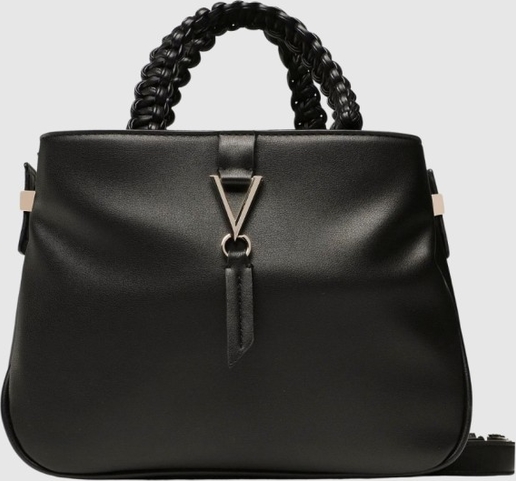 Czarna torebka Valentino by Mario Valentino matowa z aplikacjami średnia