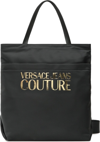 Czarna torebka Versace Jeans duża na ramię matowa