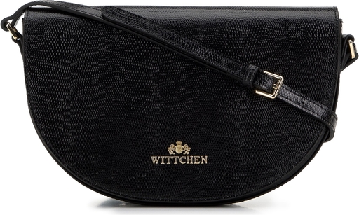 Czarna torebka Wittchen w stylu glamour na ramię średnia