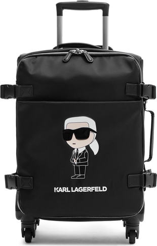 Czarna walizka Karl Lagerfeld z tkaniny