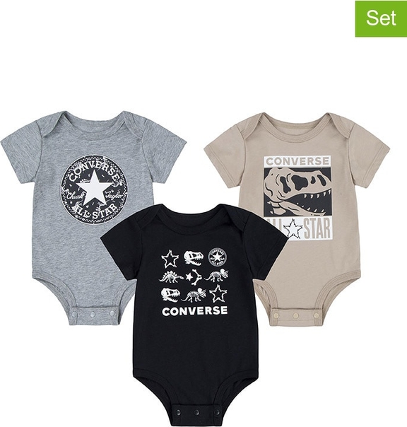 Czarne body niemowlęce Converse dla chłopców