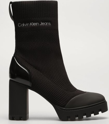 Czarne botki Calvin Klein na obcasie