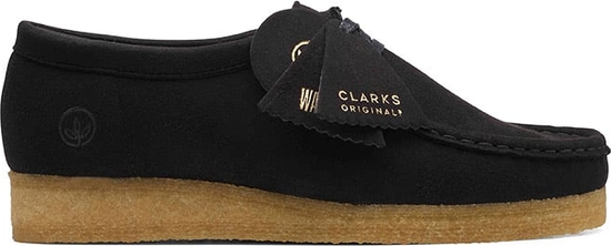 Czarne botki Clarks z płaską podeszwą w stylu casual z tkaniny