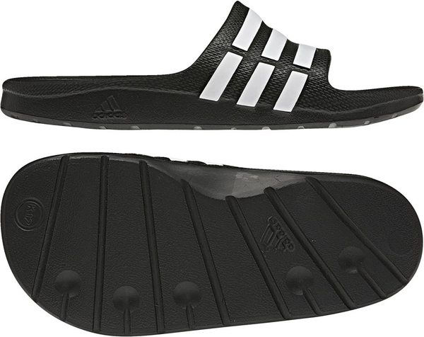 Czarne buty dziecięce letnie Adidas w paseczki